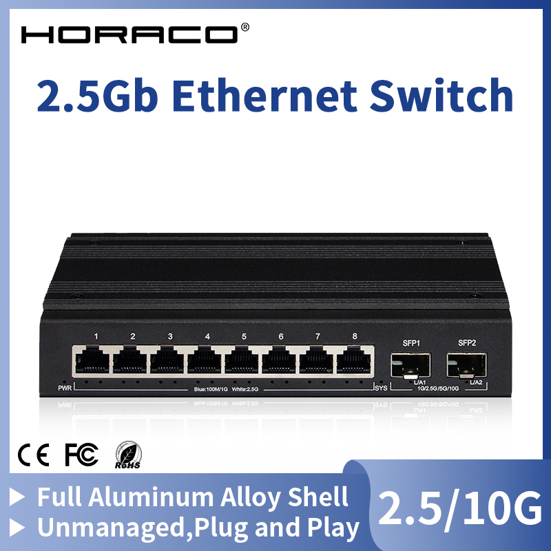 Ethernet Switch 8 Port - HORACO 2.5G Network Switch 8 Port
