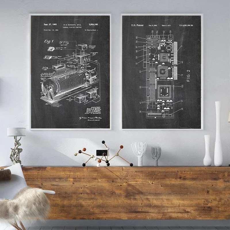 6Pcs Vintage Computer Patent W - Office Tech Setup 评论和价格