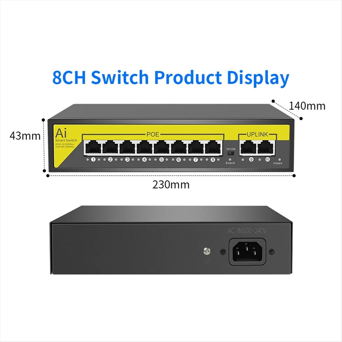 48V 8Ports POE Switch Ethernet - Ethernet Switch 8 Port 评论和价格