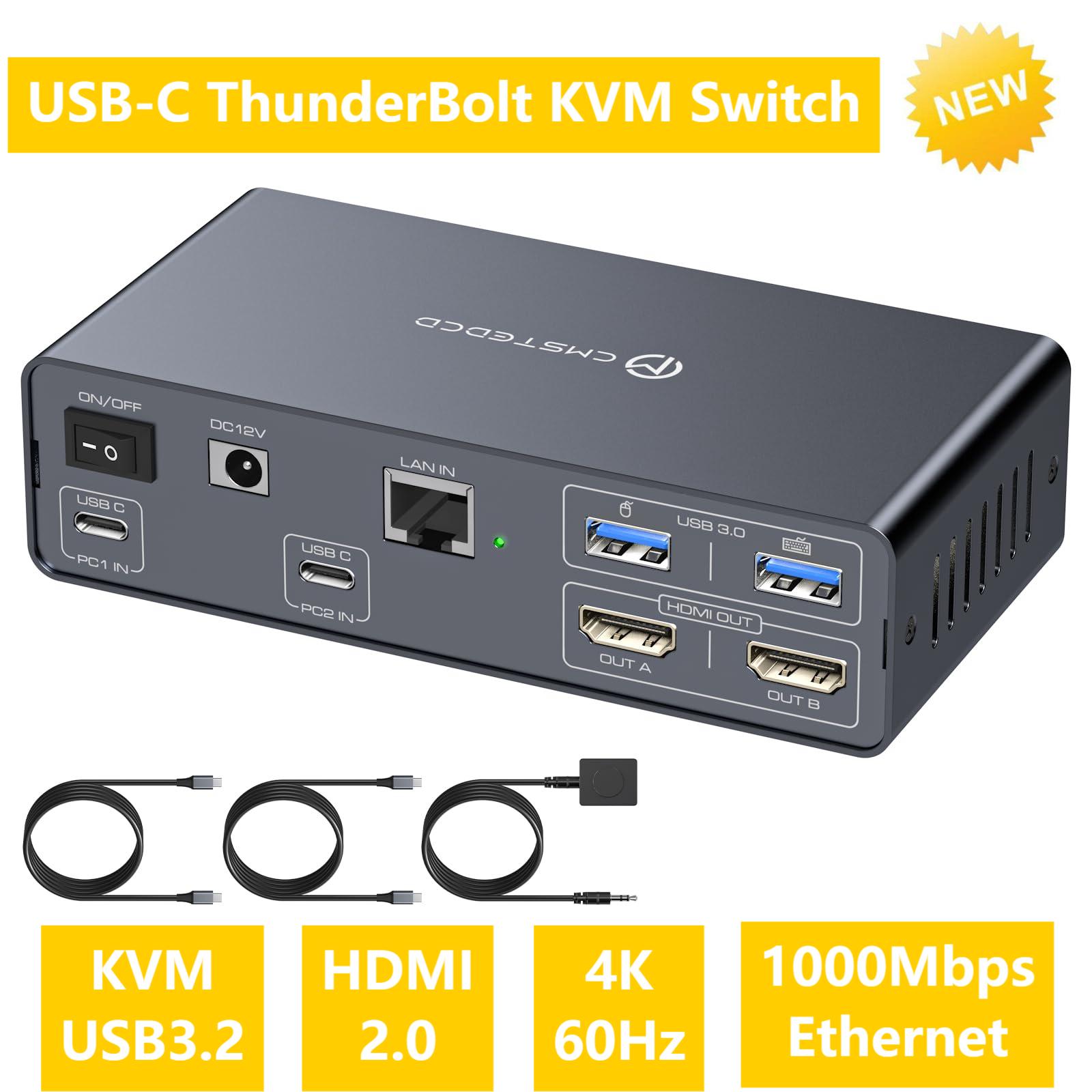 USB C KVM Switch 2 Monitors 2  - Docking Station Usb C 评论和价格