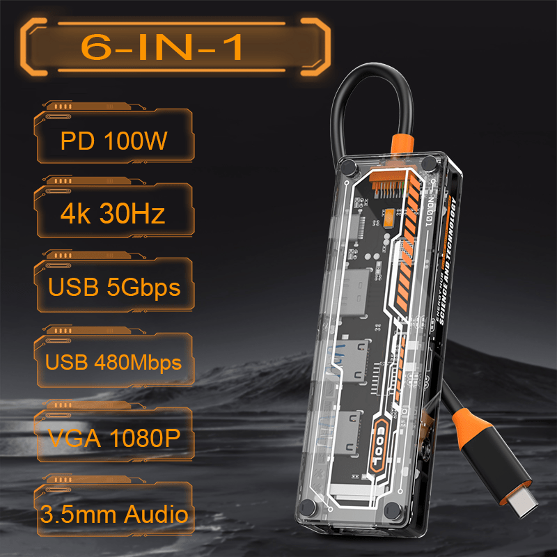 6-in-1 USB-C Hub for MacBook P - Docking Station Usb C 评论和价格