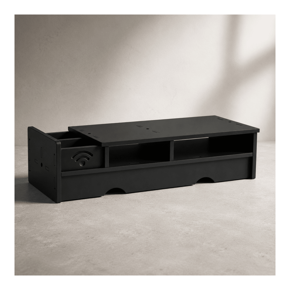 Black Matte WiFi Router Storag - Office Tech Setup 评论和价格