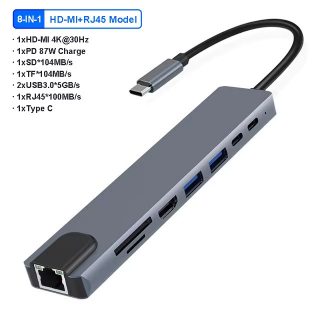 4/7/8/11in1 Docking Hub 4K USB - Docking Station Usb C 评论和价格