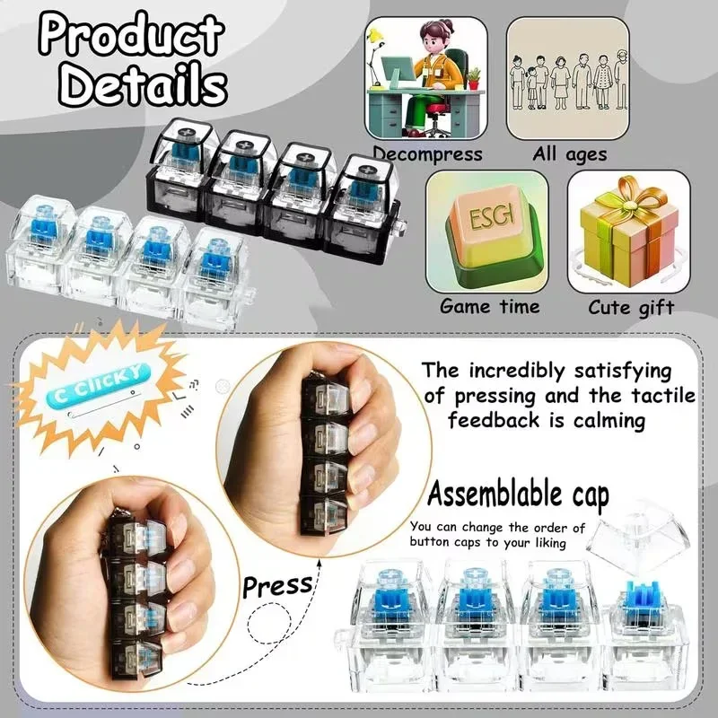 1pcs LED Keyboard Keycap Stres - Office Tech Setup 评论和价格