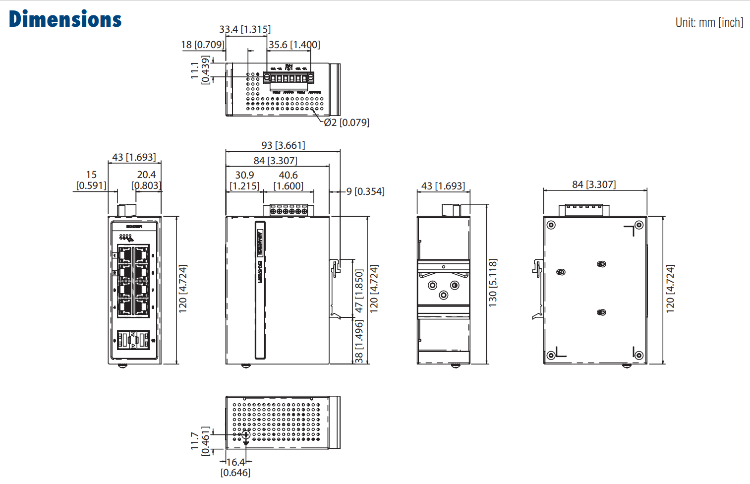 Advantech EKI 5729FI 8-Port+2  - Ethernet Switch 8 Port 评论和价格