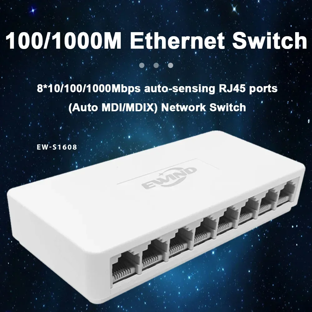 New 10/100/1000Mbps Ethernet S - Ethernet Switch 8 Port 评论和价格